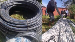 Alcaldía entrega 2 mil metros de tubería para ampliación del sistema de agua potable en el área rural