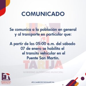 GOBIERNO AUTÓNOMO MUNICIPAL DE TARIJA INFORMA