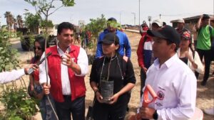 Alcaldía de Tarija arboriza jardineras de la triple vía salida al sur de la ciudad